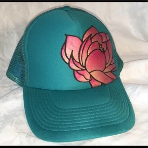 Tara B Designs turquoise Trucker Hat ombré lotus